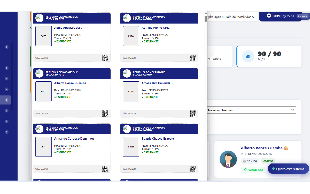 Crachás QR Code — SIGE SoftGenial